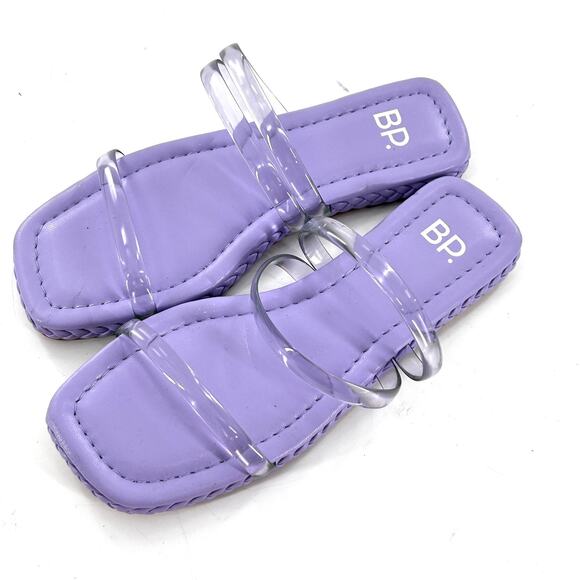BP Viola Sandal 4 Purple NWOT Square Open Toe Jelly Flat Slide Travel Beach - Picture 1 of 4